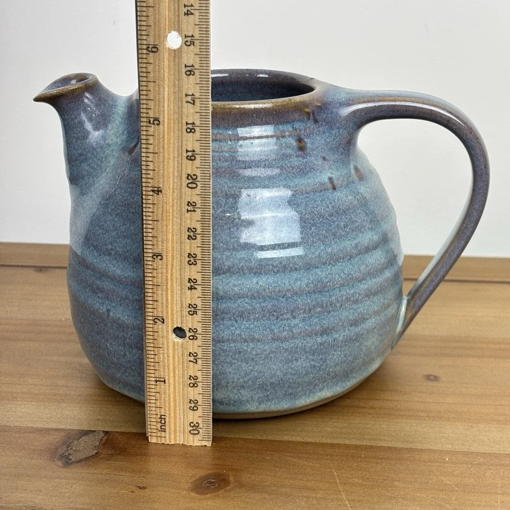 VTG Handmade Tim Farmer Wren‎ Pottery Tavistock Stoneware Pitcher Vase Signed